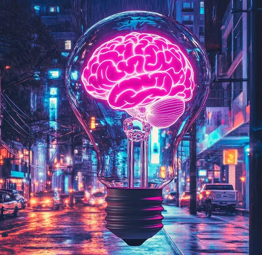 Brain lightbulb innovation